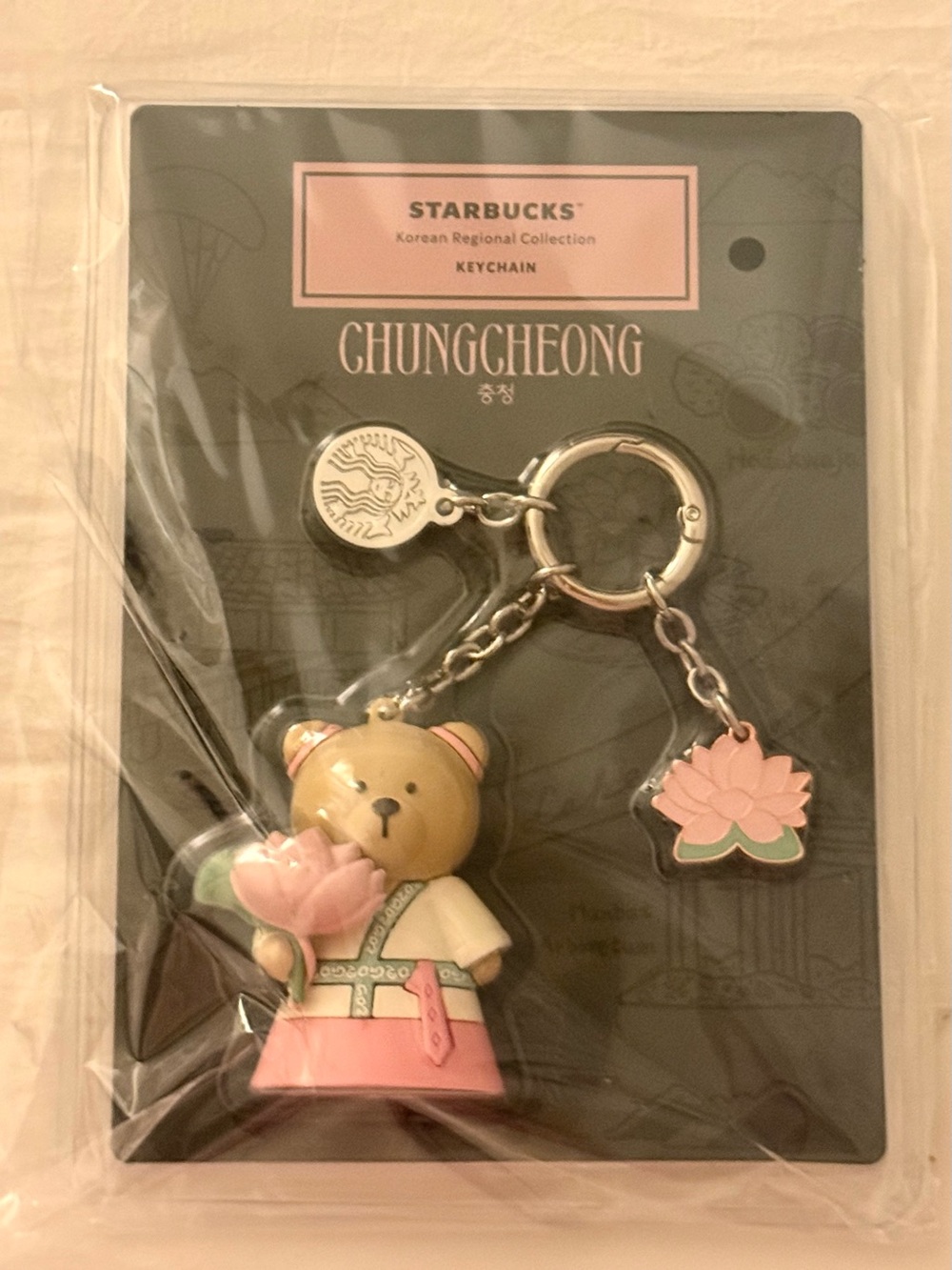 Starbucks Bear Charm Keychain Korean Regional Collection Chungcheong Hanbok - Picture 3 of 3